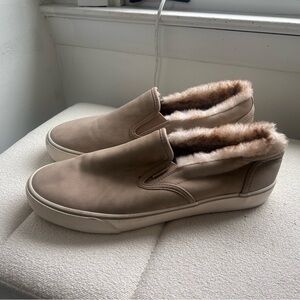 Women’s Slip-On Faux Fur Lined Sneakers - Taupe